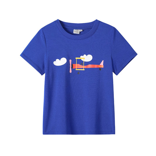 Kid Short-Sleeve Tee Top Aircraft Print