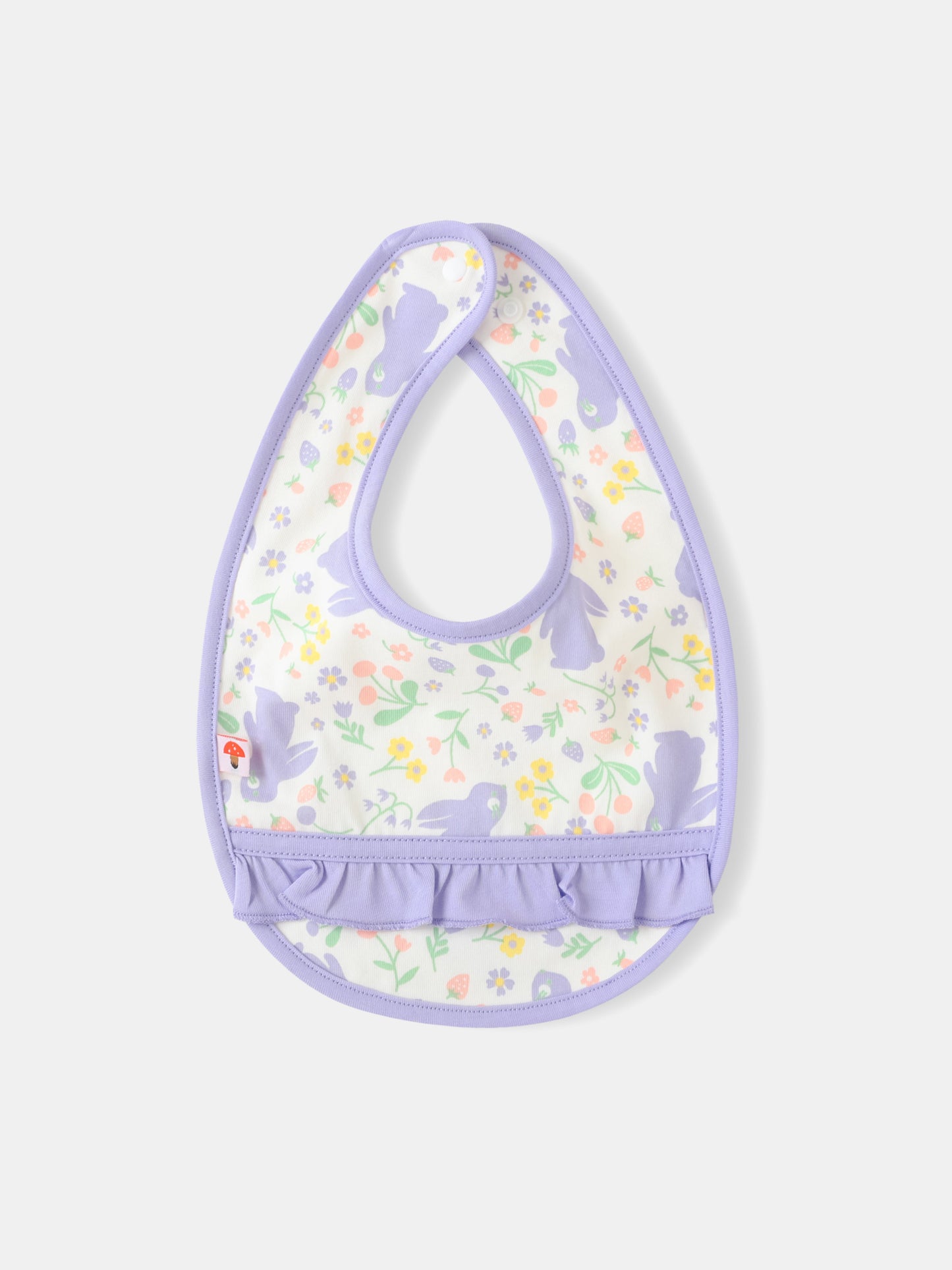Baby All-Over Bunny Print Ruffle Bib