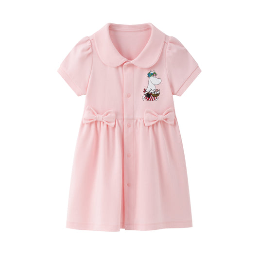 Baby Girl Moominmama Embroidered Short Sleeve Dress