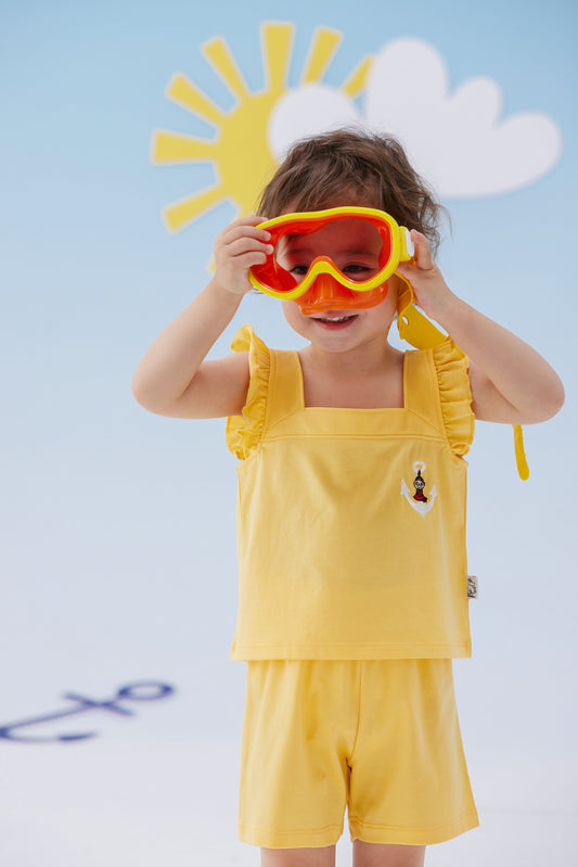 Baby Girl Little My Embroidered Top & Bottom Set