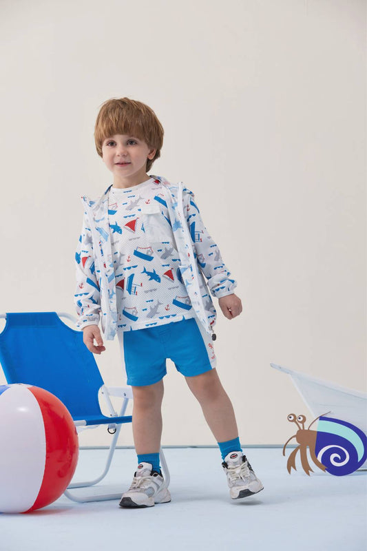 Boys Ocean All Over Printed Windbreaker Uv Protection