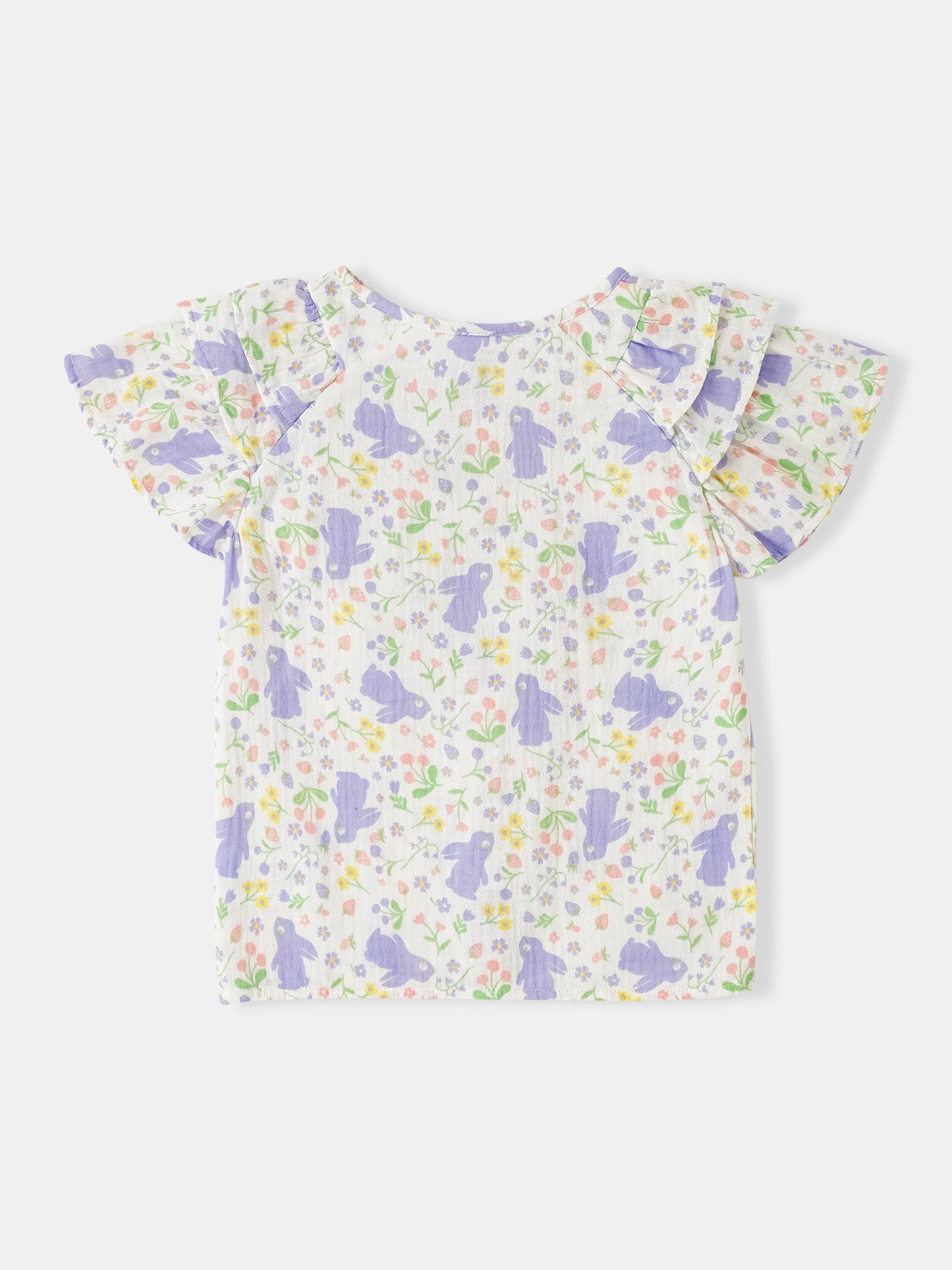Kid All-Over Bunny Print Frills Top