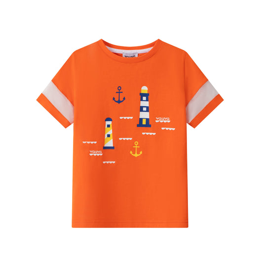 Toddler Sailor Hook& Light House Print T-Shirt