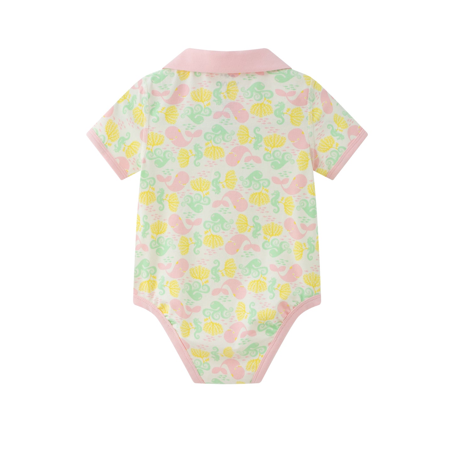 Baby Girl's Whale Print Organic Cotton Romper