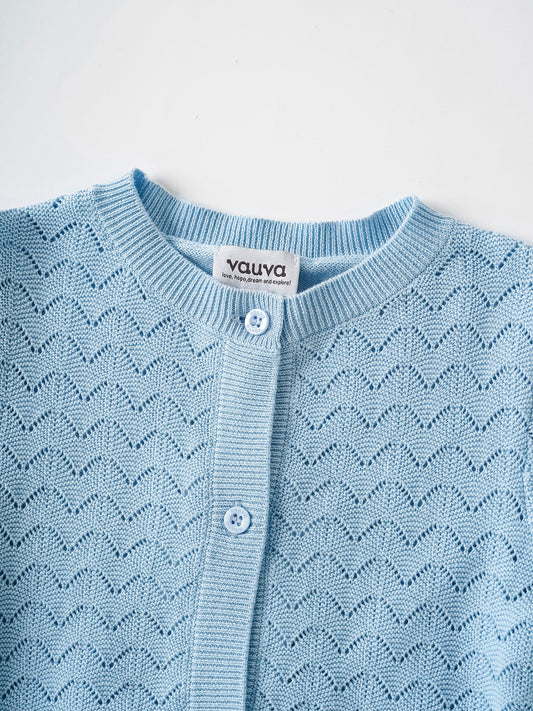 Kid Logo Patch Pointelle Cardigan