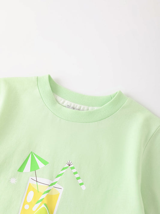 Kid Short Sleeve Lemon Tea Print Tee
