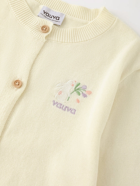 Kid Bunny Embroidery Cardigan