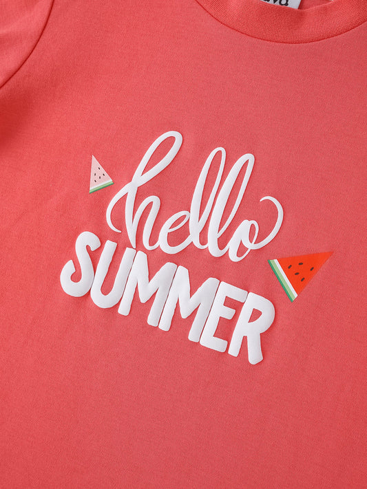 Kid Long Sleeve 2-Layer Slogan Print Tee