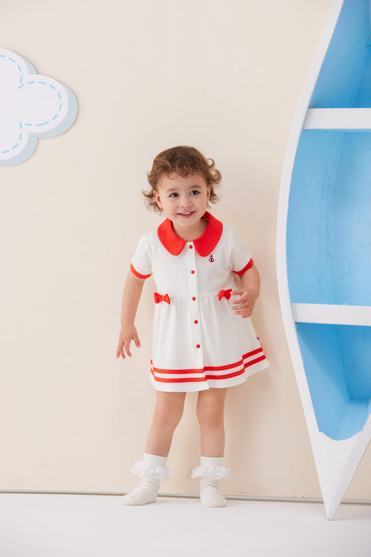 Baby Girl Sailor Hook Embroidered Shirt Dress