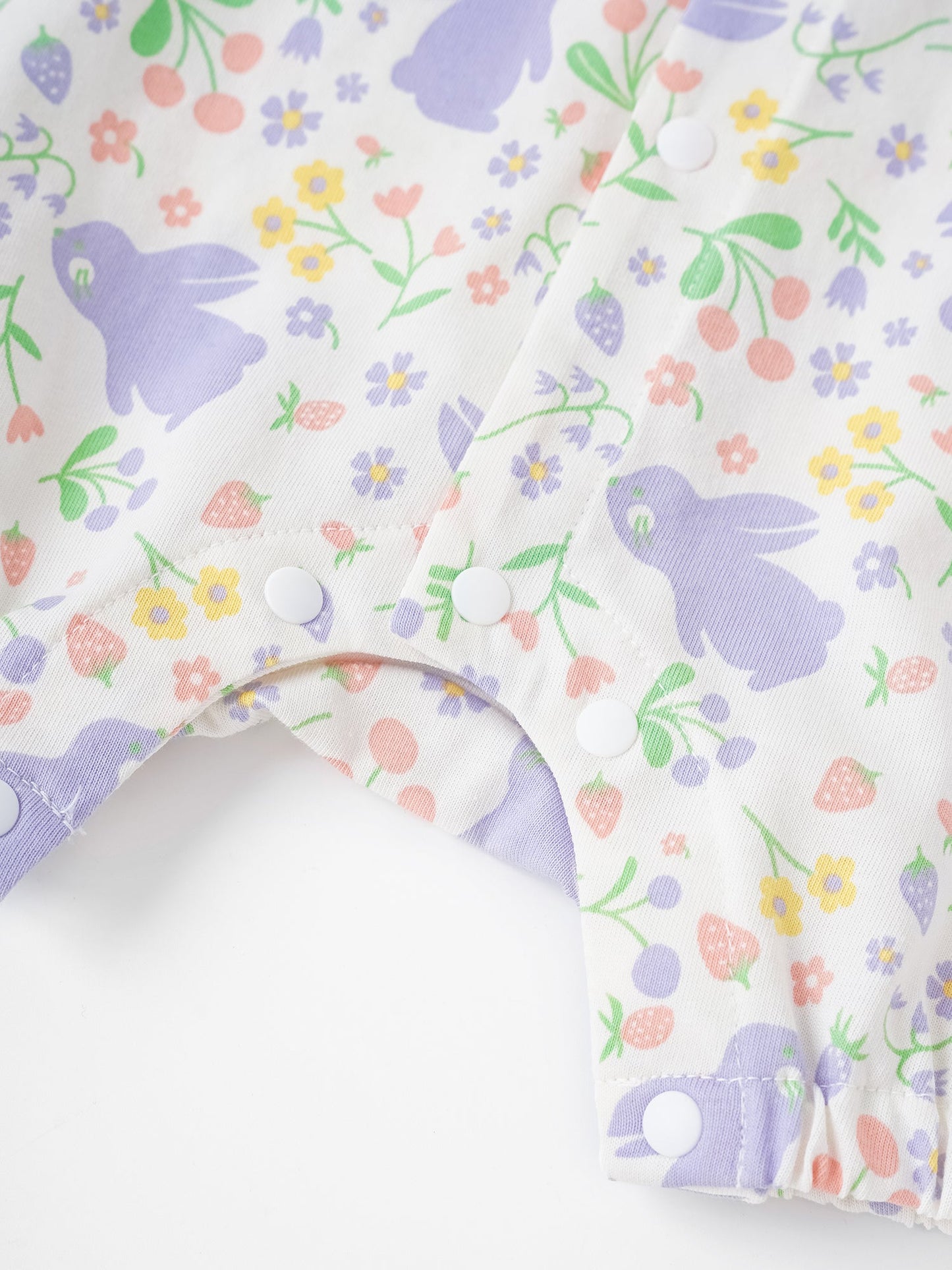 Baby Ruffle Collar All-Over Bunny Print Romper