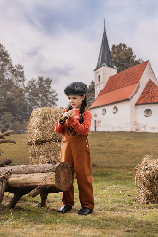 Kid Embroidered Cotton Dungarees