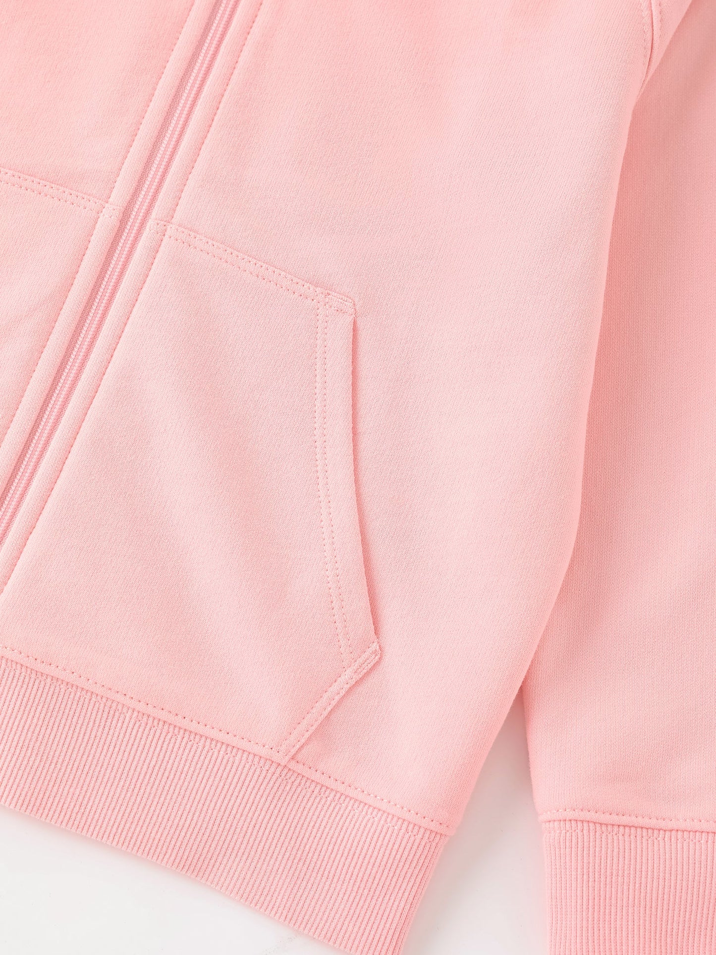 Kid Long Sleeve Embroidery Zipped Hoodie