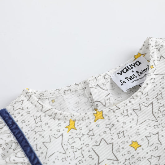 Star-Print Ruffle Blouse