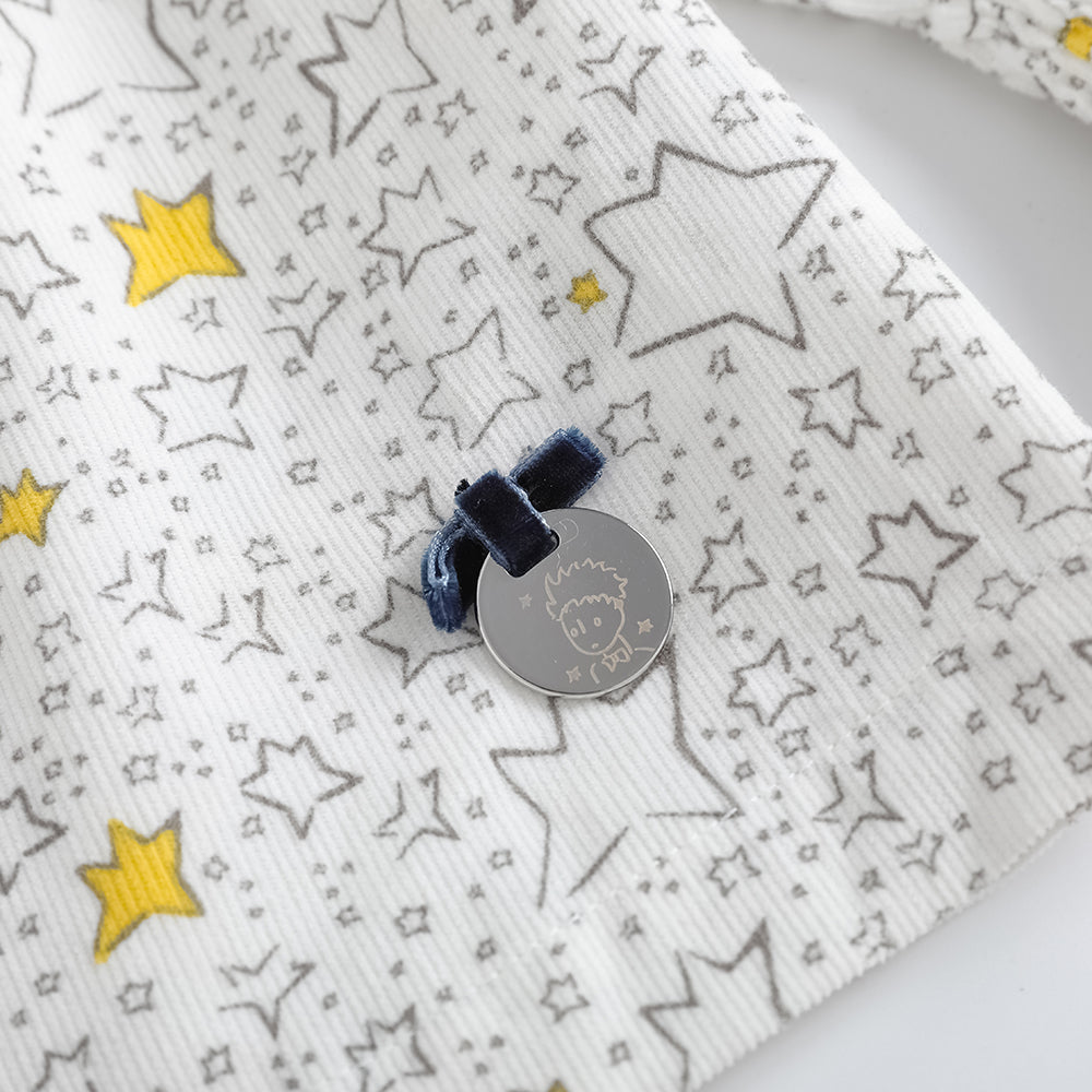 Star-Print Ruffle Blouse