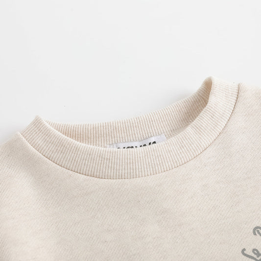 Character-Print Ruffle Sleeves Sweatshirt