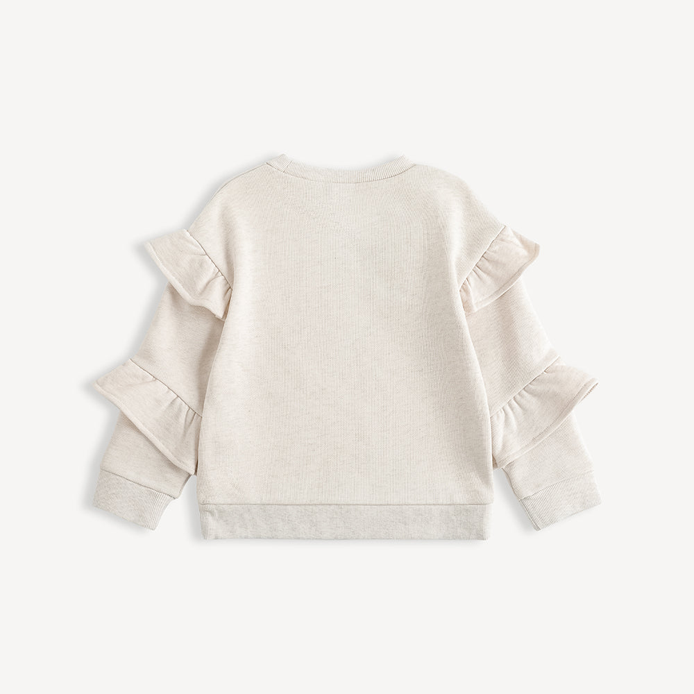 Character-Print Ruffle Sleeves Sweatshirt