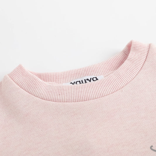 Character-Print Ruffle Sleeves Sweatshirt