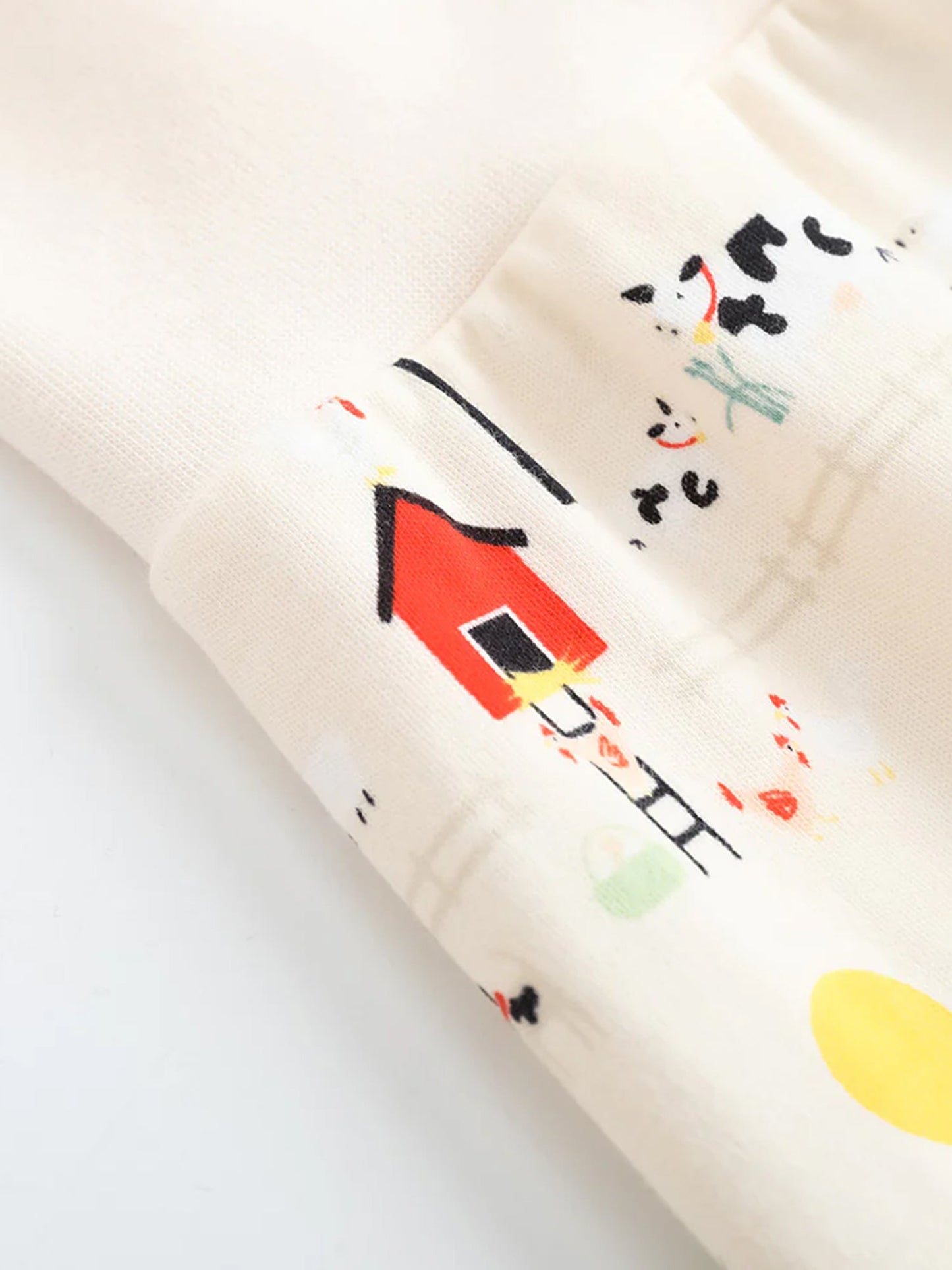 Baby Unisex Nordic Style All Over Print Cotton High Waist Trousers Pants