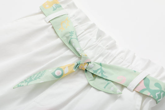 Toddler Girl Plain Print With Butterfly Knot Shorts