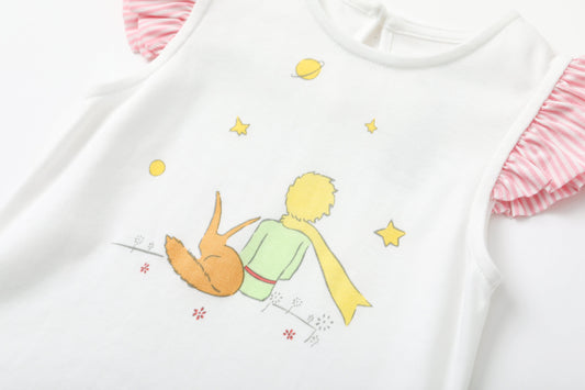 Baby Girl Yarn Dyed Stripe Little Prince Print T-Shirt