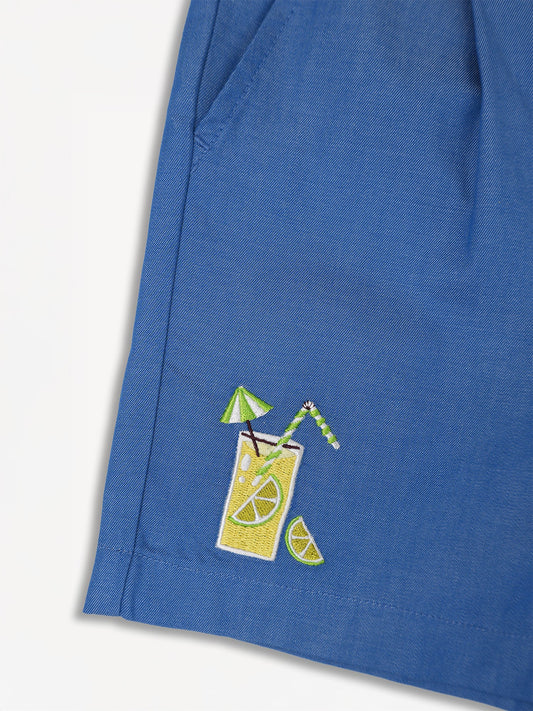 Kid Lemon Tea Print Shorts