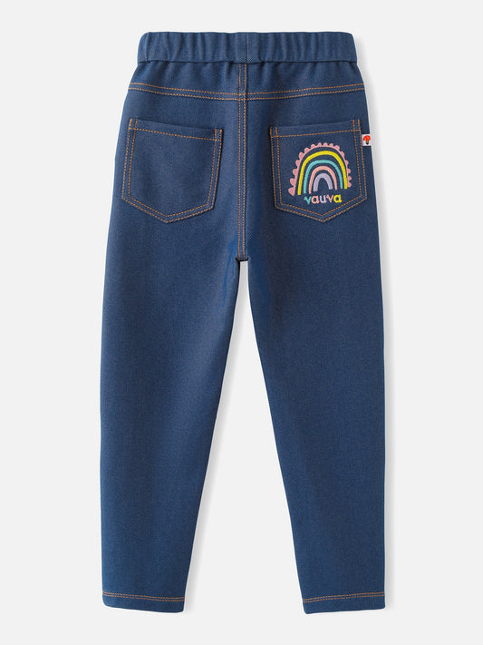 Girls Jersey Denim Leggings