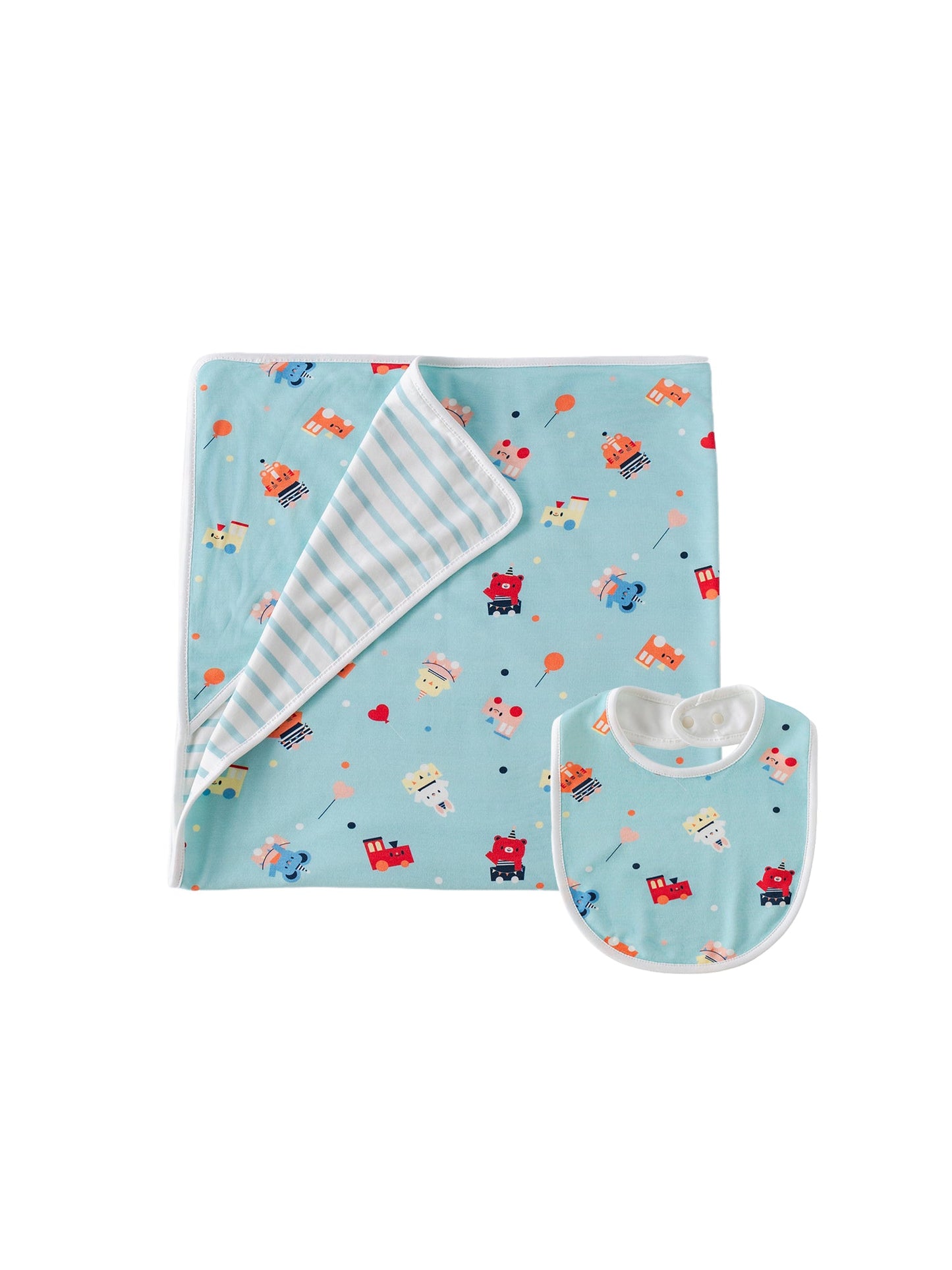Babies Pattern Blanket & Bib Set