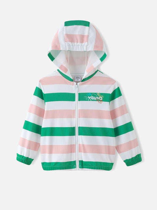 Kids Stripy Hooded Lightweight Jacket