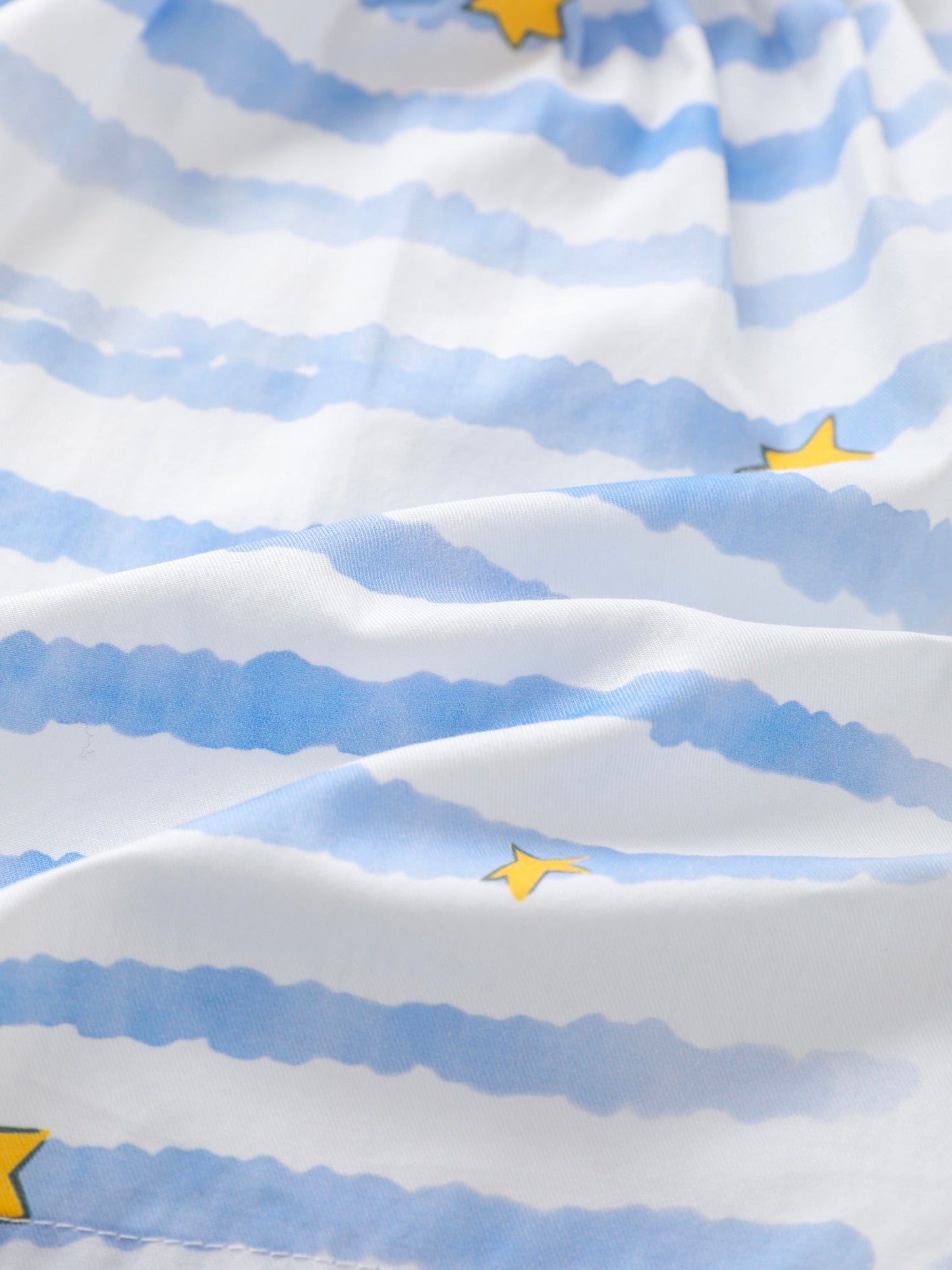 Girls Stripy Puff Sleeves Top