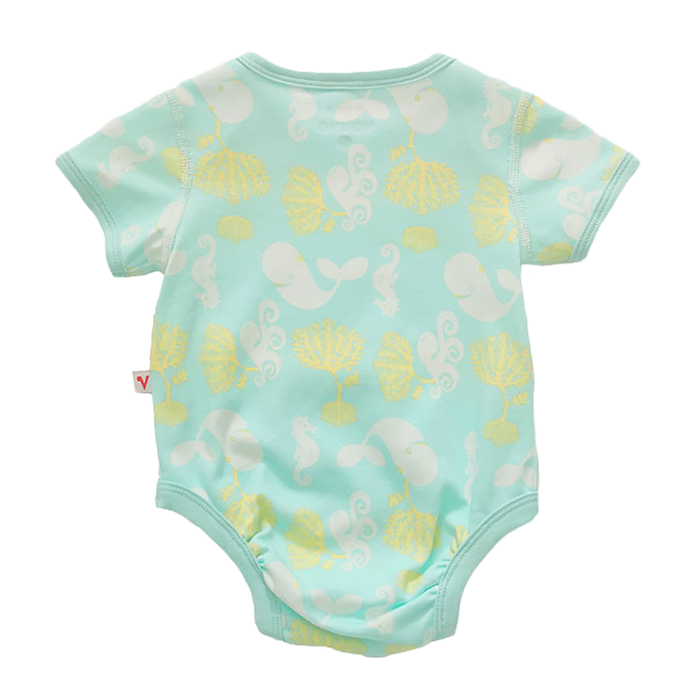 Baby Organic Cotton Romper Set - Ocean Whale & Blue Stripes