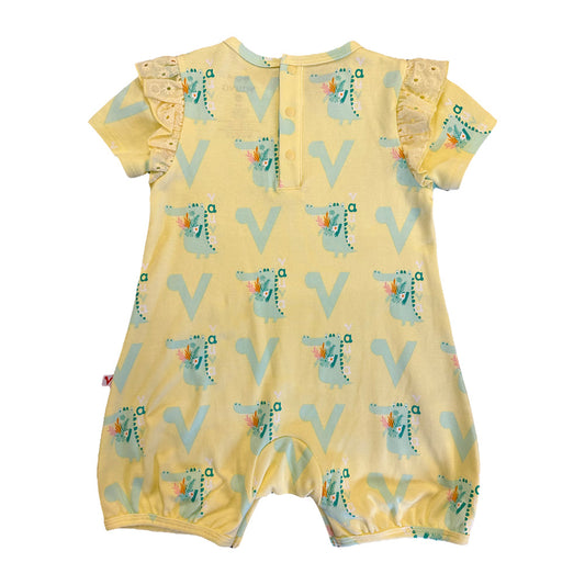 Vauva SS23 Safari-女嬰鱷魚印刷棉花