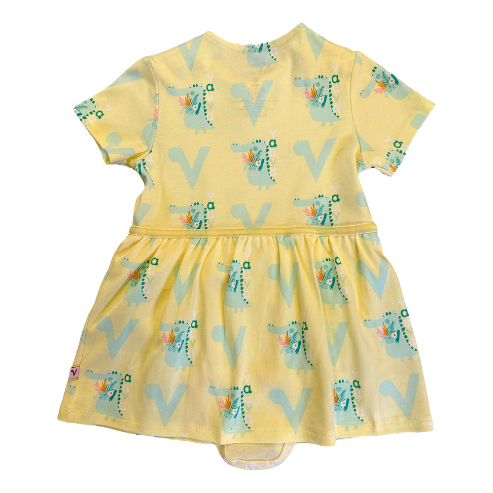 Baby Girls Crocodile Print Cotton Bodysuit