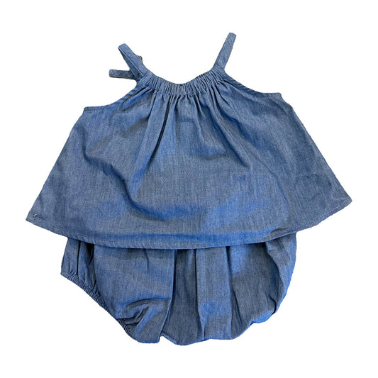 Vauva SS23野生動物園 - 女嬰動物印花棉線和底部套裝