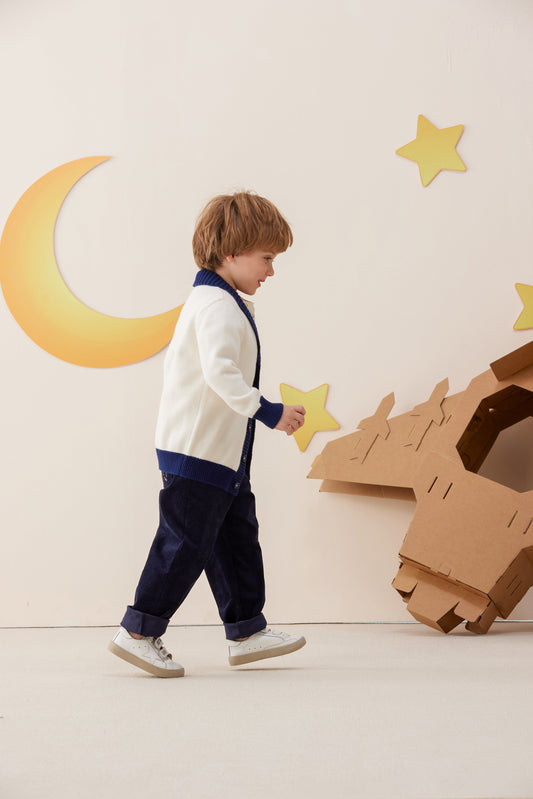 Vauva x Le Petit Prince - Boys Embroidered Cardigan model side