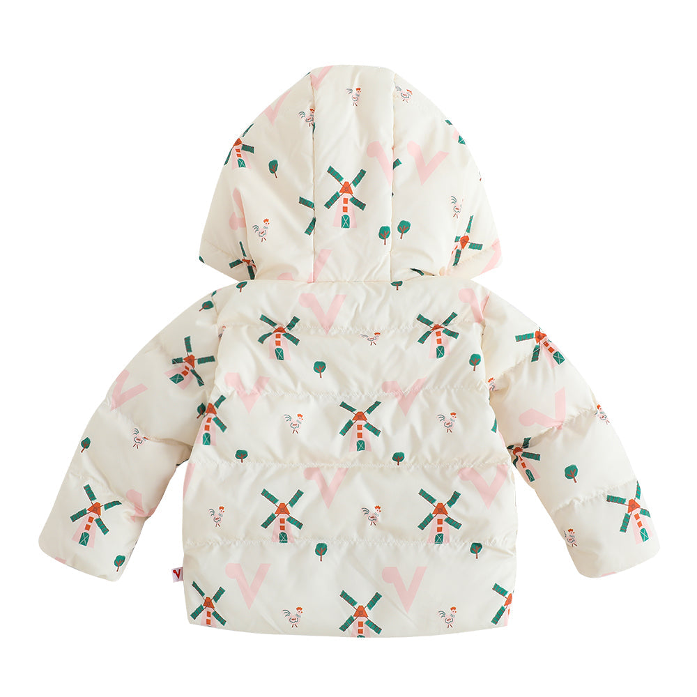 Baby Girls Pinwheel All Over Print Coat