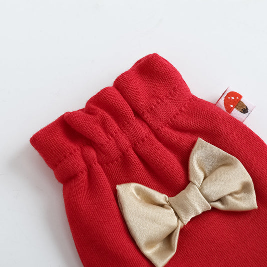 Vauva FW23-女嬰北歐聖誕節風格的棉連指手套