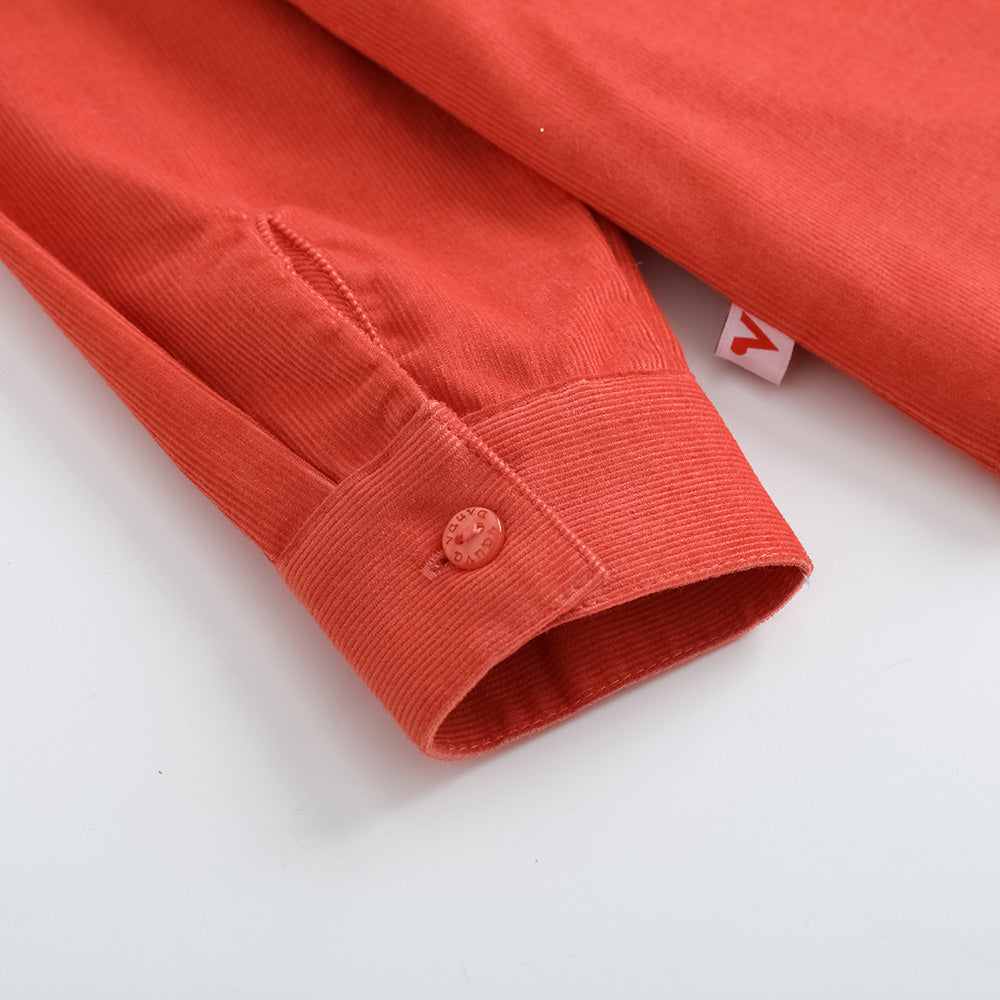 Vauva FW23-女孩紅蘋果刺繡衣領長袖襯衫