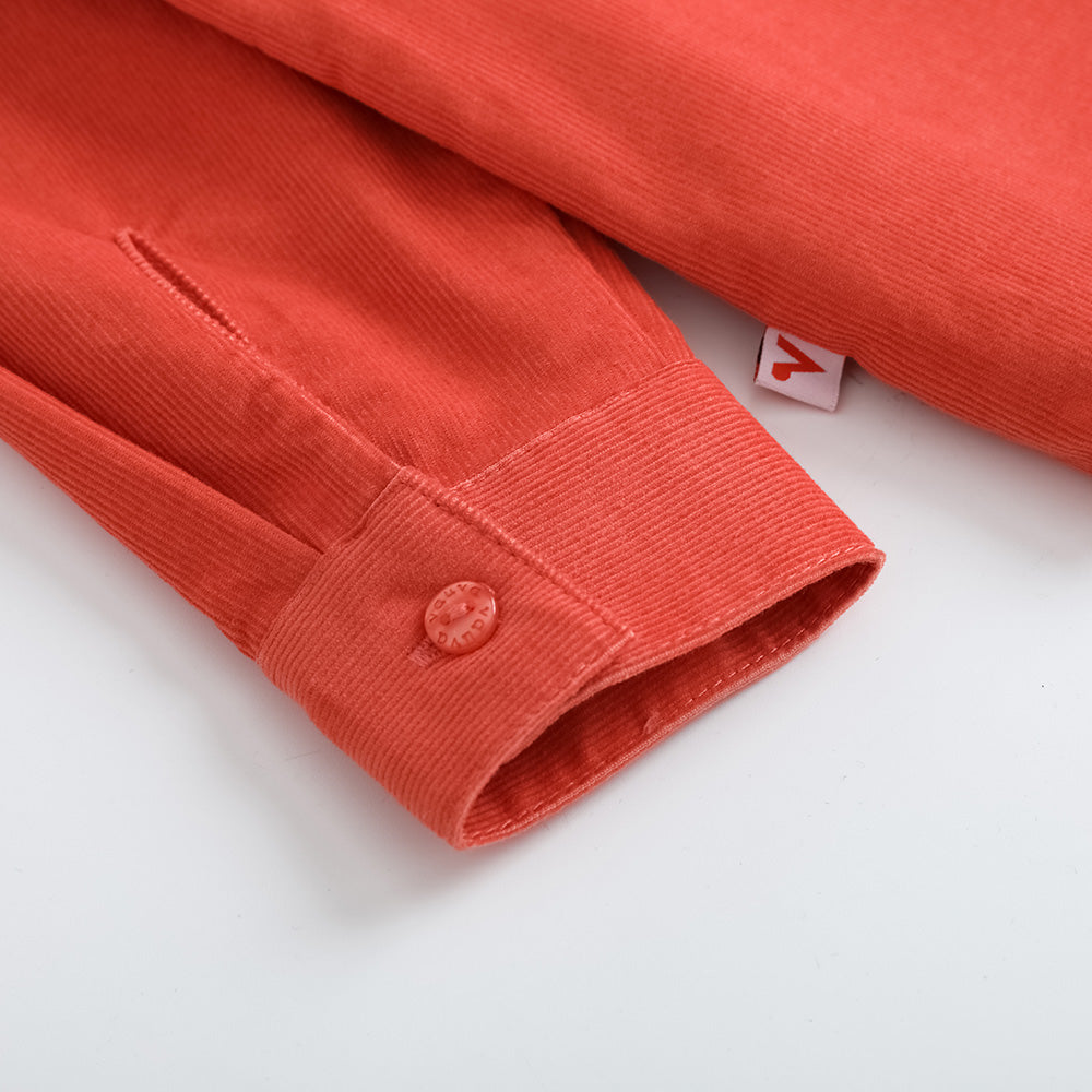 Vauva FW23-女孩刺繡衣領長袖襯衫(紅色)