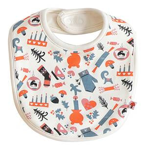 Vauva 2022聖誕節嬰兒全棉可調節印花圍兜(白色)