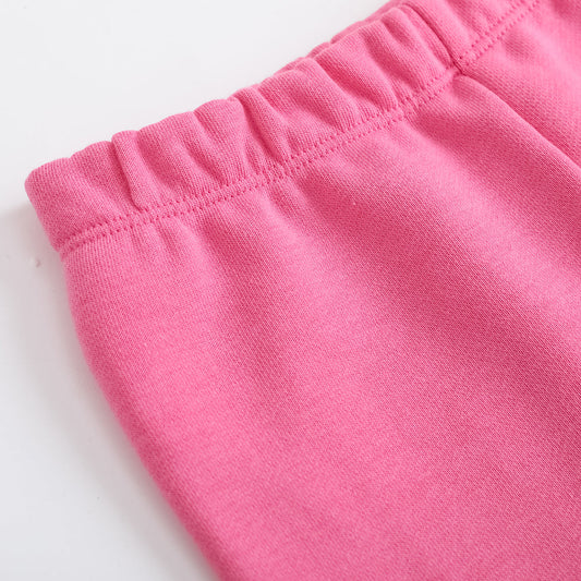 Vauva FW23-女孩印刷有機棉褲(玫瑰粉紅色)