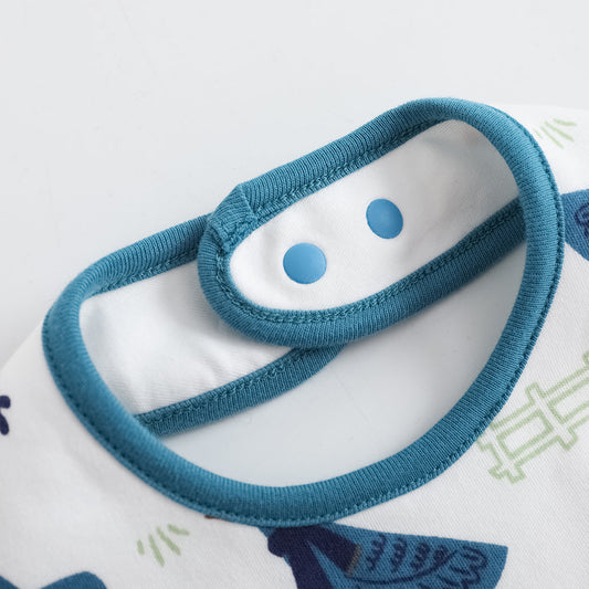 Vauva FW23-男嬰白色鵝在印刷棉圍嘴(白色)