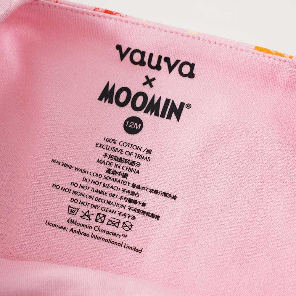 Vauva X Moomin SS23-女嬰遍布印刷棉無袖連身褲