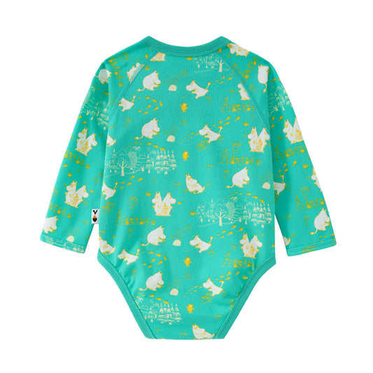 Baby Unisex All Over Print Cotton Long Sleeves Wrap Bodysuit