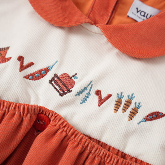 Vauva FW23 - 女嬰娃娃領刺繡洋裝