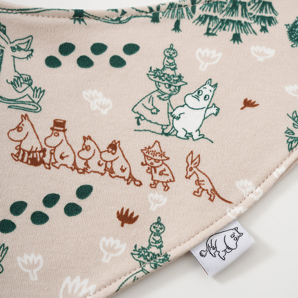 Vauva X Moomin SS23-遍布印刷棉圍兜的男嬰