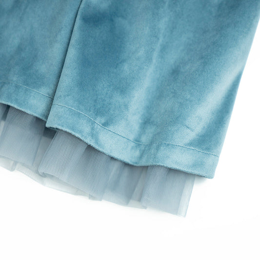 Vauva 女童天鵝絨分層連身裙 - 藍色