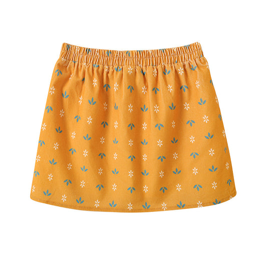 Girls Printed Elastic Waist A-Line Skirt