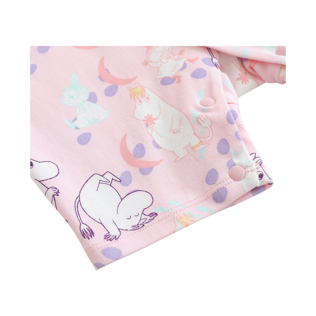 Vauva x Moomin 全身印花短袖連身褲(紫色)