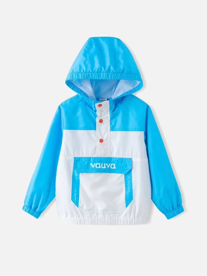 Kids Color Block Pullover Windbreaker, Blue