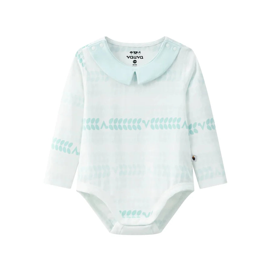 BBNS - Organic Cotton Green Striped Pattern Bodysuits, As pictured